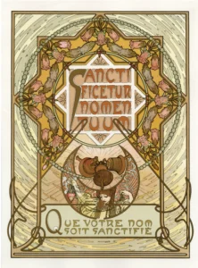 Le Pater, Alphonse Mucha &ndash; ilustrație pentru versul &bdquo;Sfințească-se numele Tău&rdquo; 