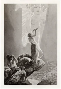 Le Pater, Alphonse Mucha &ndash; ilustrație pentru versul &bdquo;Sfințească-se numele Tău&rdquo; 