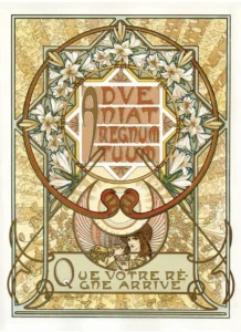 Le Pater, Alphonse Mucha &ndash; ilustrație pentru versul &bdquo;Vie &icirc;mpărăția Ta, Facă-se voia Ta&rdquo;