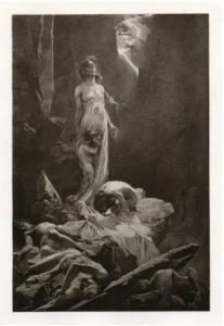 Le Pater, Alphonse Mucha &ndash; ilustrație pentru versul &bdquo;Precum &icirc;n cer, așa și pe păm&acirc;nt&rdquo; 